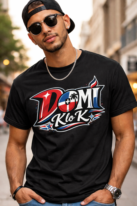 Dominican Pride Tee — "DOMI KloK" Vintage Flag Graphic T-Shirt